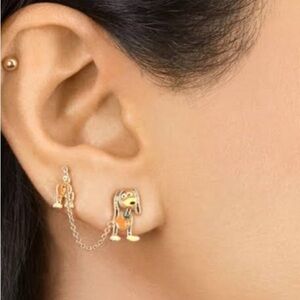 NIB BaubleBar Pixar Disney Toy Story Slinky‎ Dog Double Piercing Chain Earrings